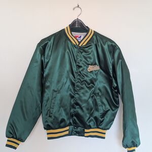 Swingster Vintage Athletics Green Satin-like Jacket|Large
